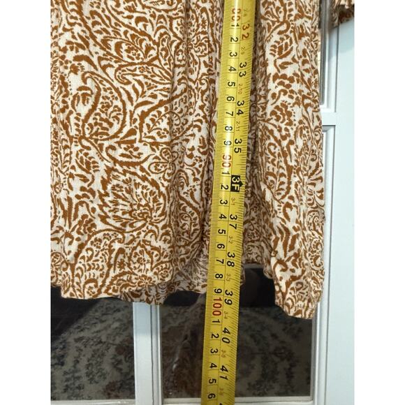 NWT Savanna Jane Babydoll Western Boho Gold Paisley Print Dress 2X Fall - Picture 9 of 13